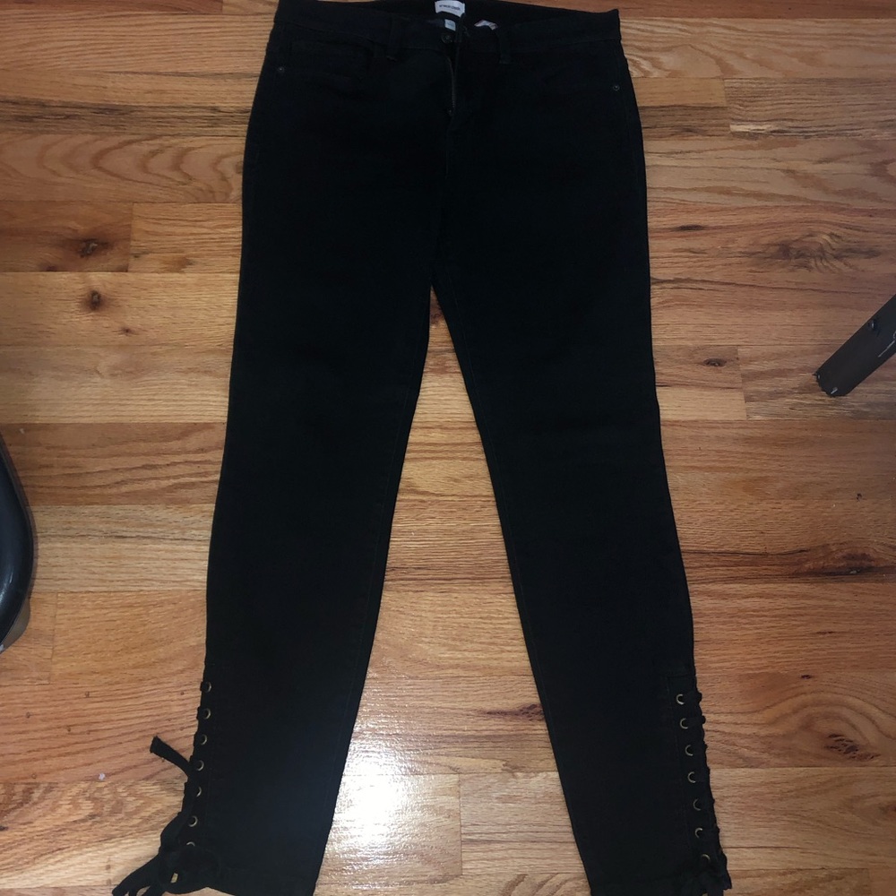 Black Jeans with ties at bottom
